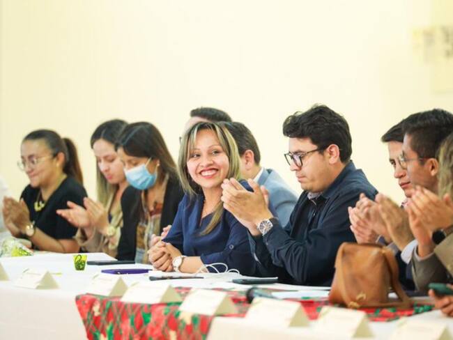 La hasta ayer gerente del Instituto de Fomento y Desarrollo de Boyacá (Ideboy), María Elena Ortiz Nova, recibió elogios por el gobernador Carlos Andrés Amaya / Foto: Suministrada.