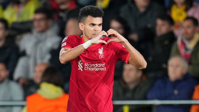 Luis Díaz tras anotar gol con Liverpool en Champions League