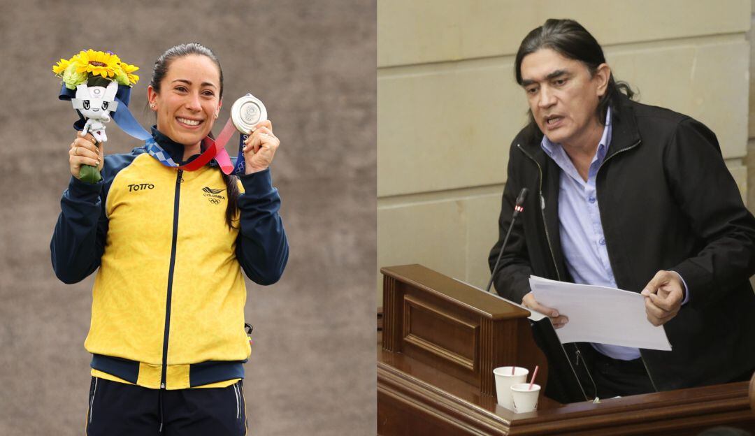 Mariana Pajón y Gustavo Bolívar