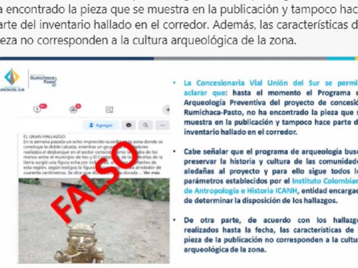 Desmienten hallazgo de pieza arqueológica