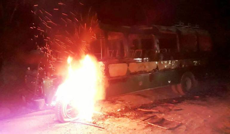 Bus incinerado