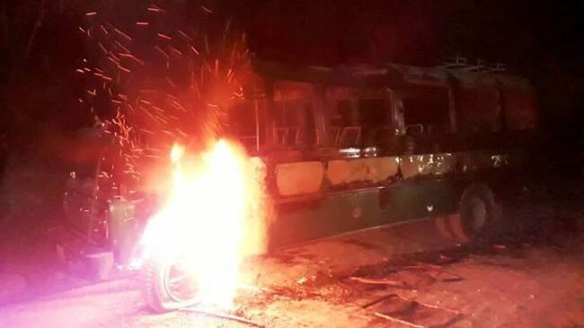 Bus incinerado