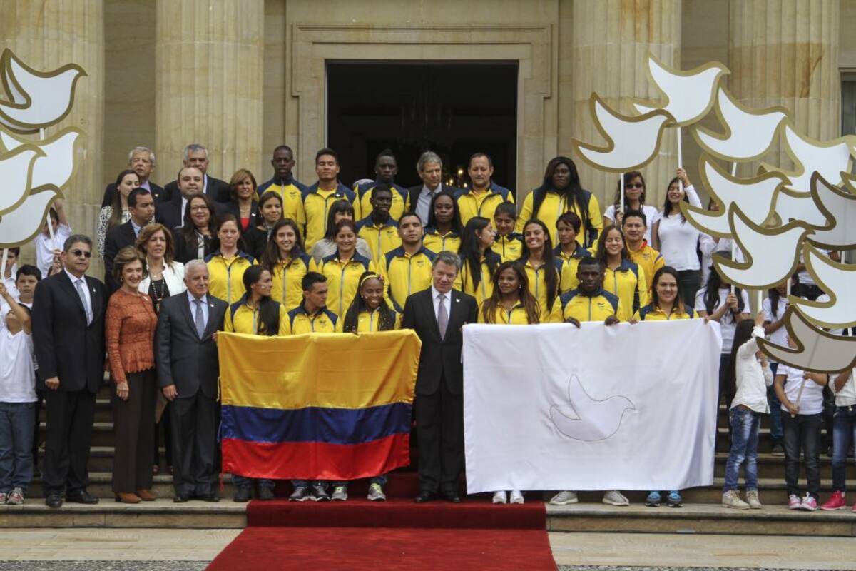 Parte del equipo Olímpico en la Casa de Nariño.