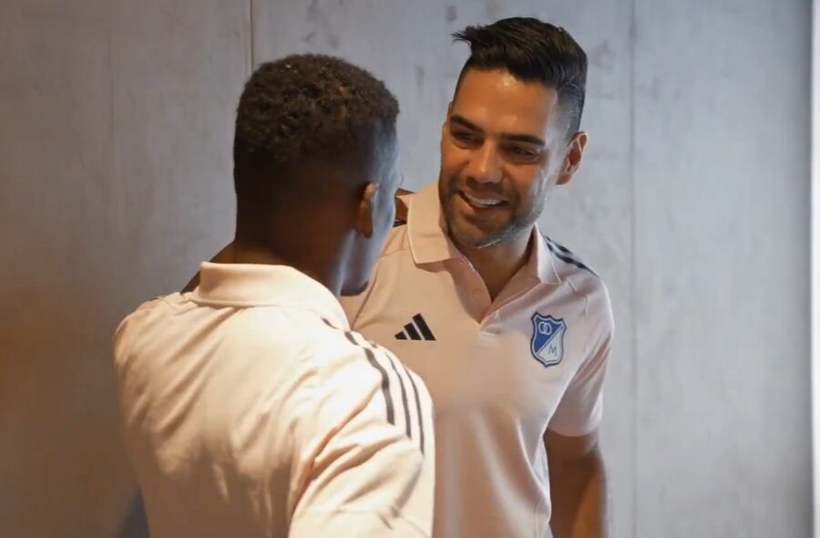 Carlos Darwin Quintero y Falcao en su encuentro en Buenos Aires / Captura de pantalla