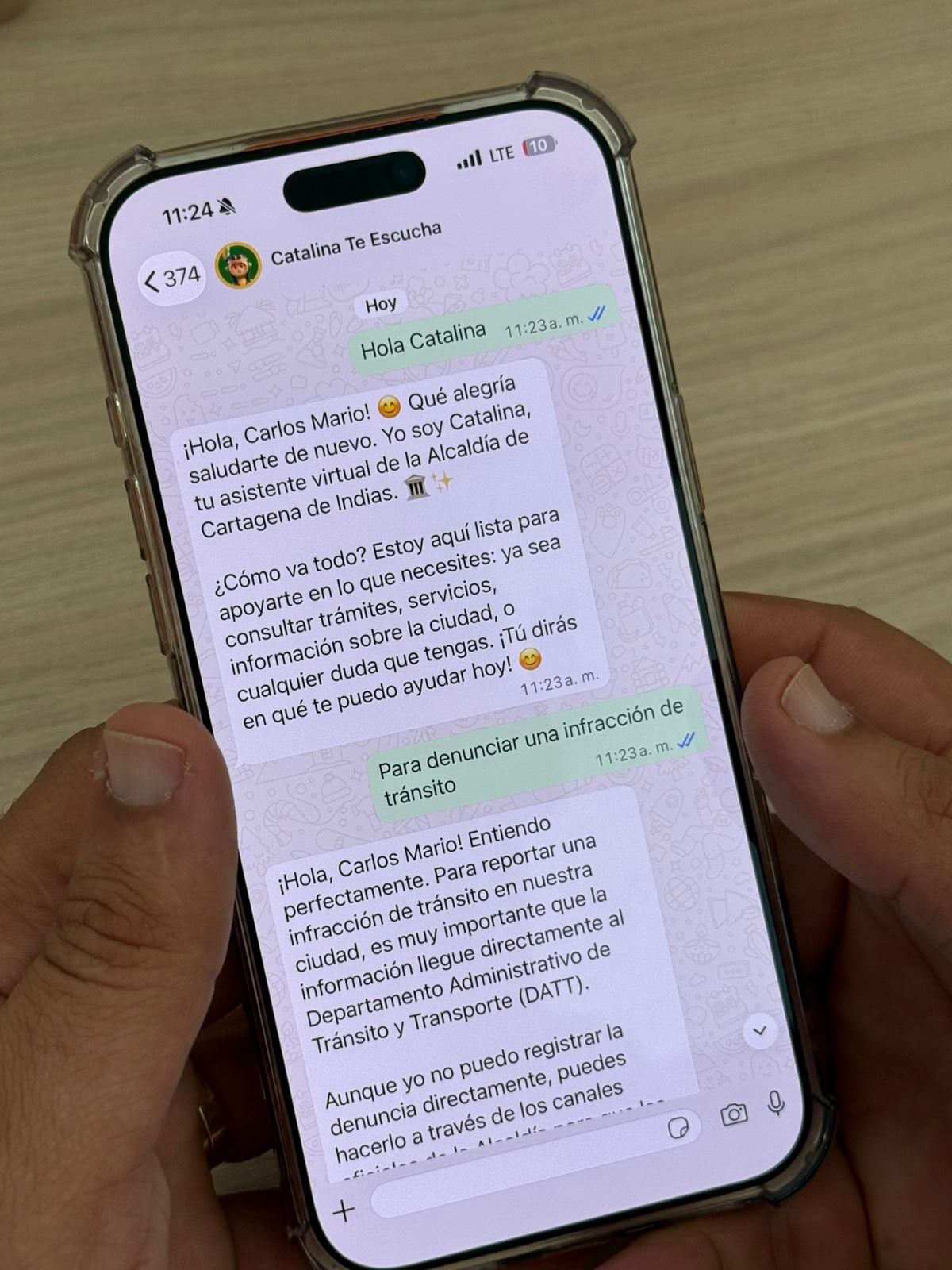 Por WhatsApp se puede denunciar a los cartageneros infractores de tránsito