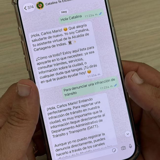Por WhatsApp se puede denunciar a los cartageneros infractores de tránsito
