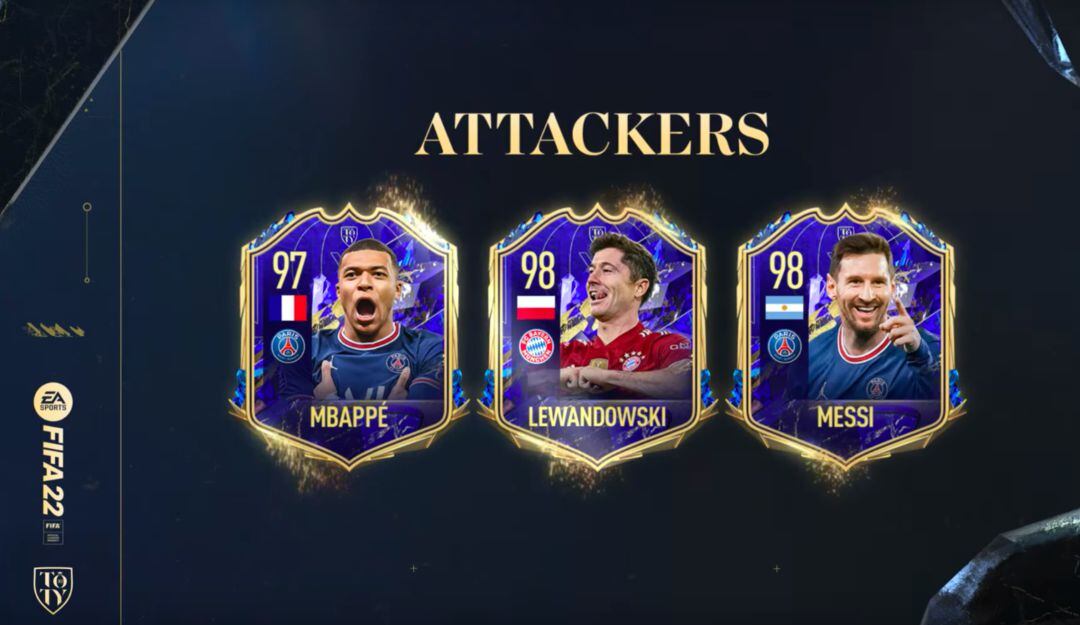 Parte del Equipo del Año 2022 con Kylian Mbappé, Robert Lewandoski y Lionel Messi 