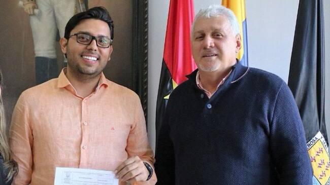 Luis Brayan Torres Caballero cuando se posicionó ante el alcalde de Cúcuta Cesar Omar Rojas Ayala como gerente de la terminal