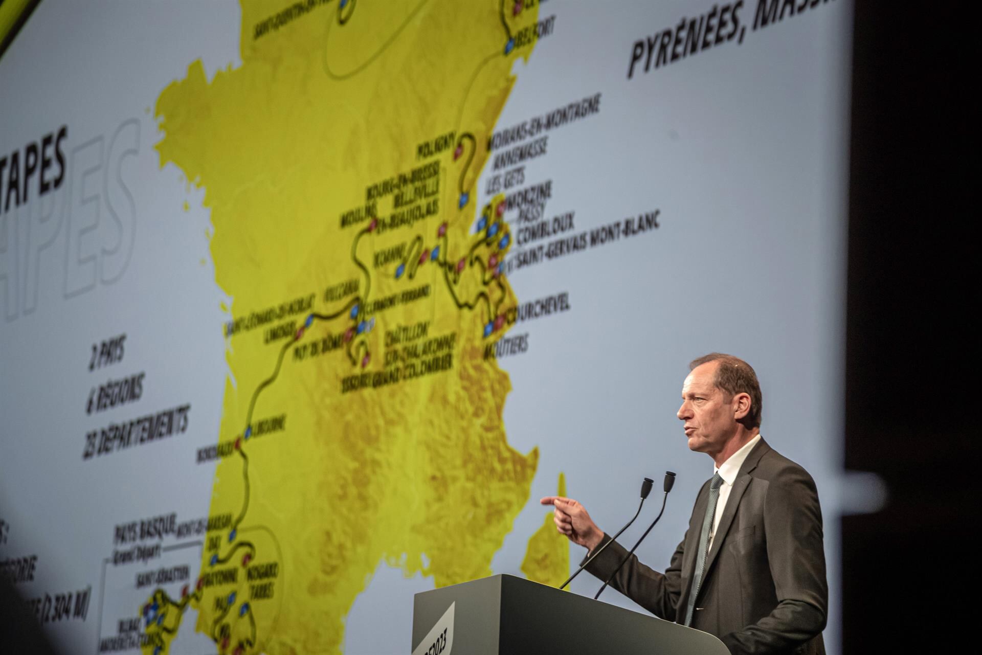 Christian Prudhomme, director del Tour de Francia, en la presentación de la edición 2023 / EFE/CHRISTOPHE PETIT TESSON