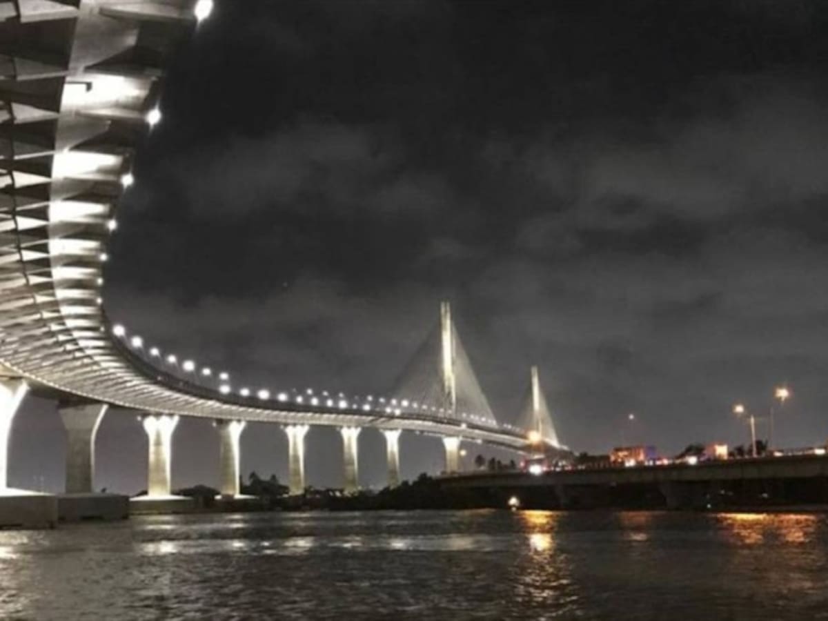 ¿Por qué mitad del nuevo puente Pumarejo está sin iluminación?: esto dice Invías