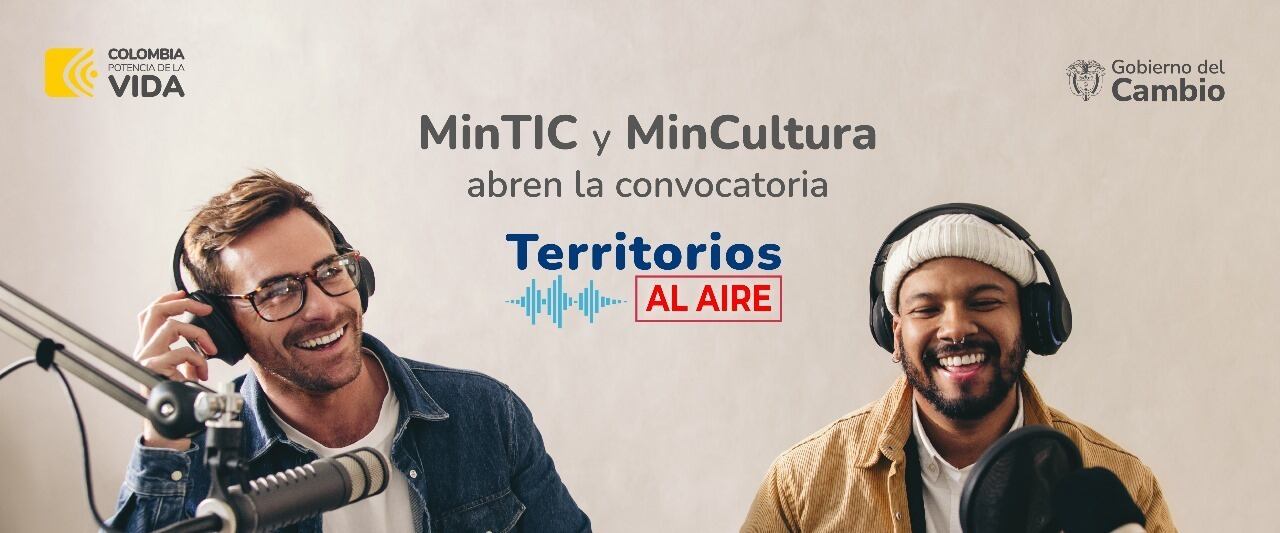 MinTIC abrió la convocatoria ‘Territorios al Aire’ para la realización de productos sonoros. MinTIC.