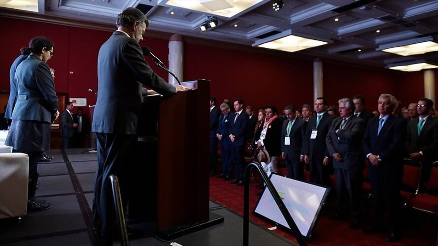 BOGOTÁ. 29 de noviembre de 2016. El presidente Juan Manuel Santos y los asistentes a la entrega del Tercer Censo Nacional Agropecuario.. Foto: Colprensa
