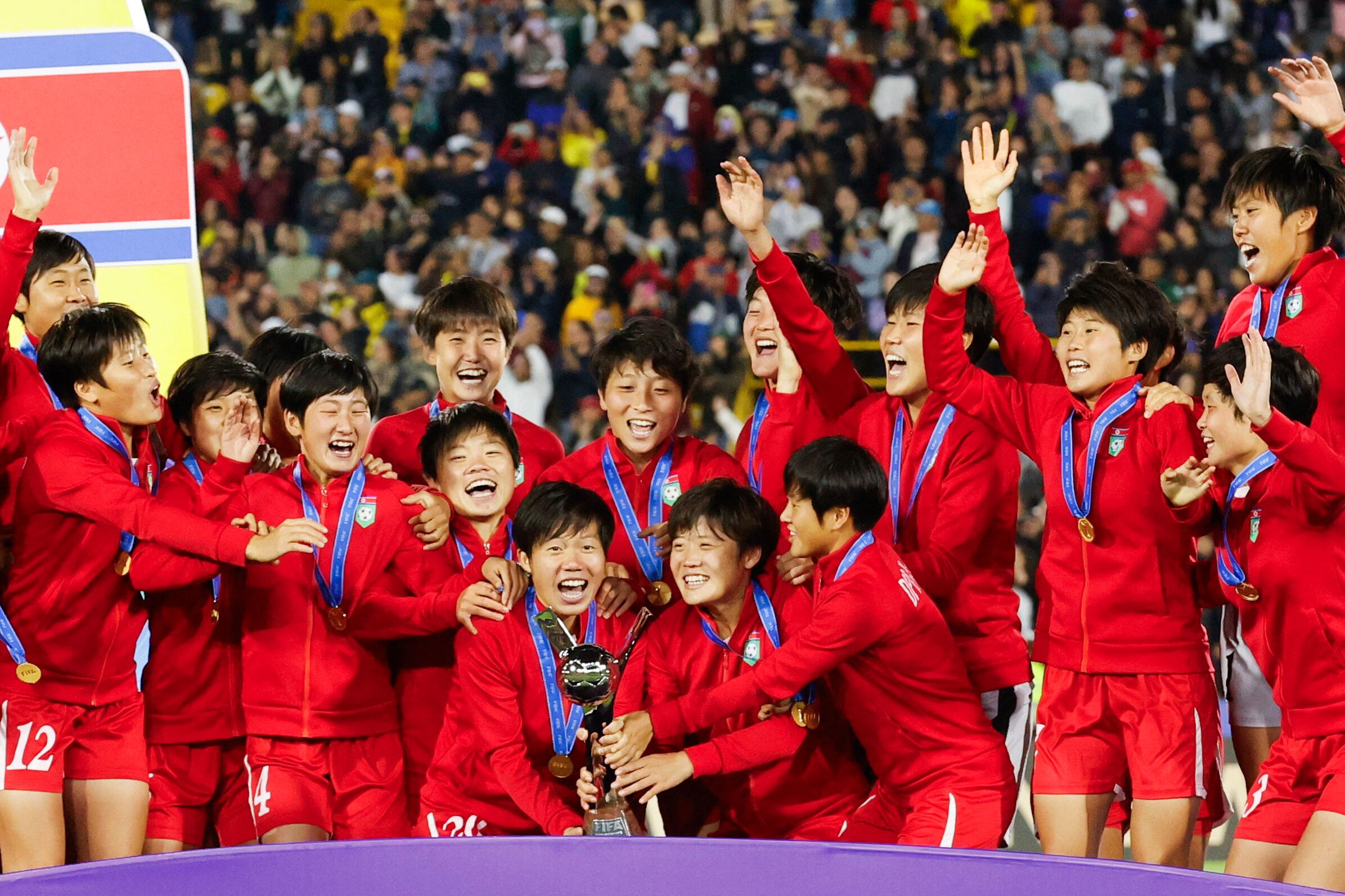 Corea del Norte ganadora Mundial Femenino Sub 20. 2024 (Colombia). EFE/ Mauricio Dueñas Castañeda