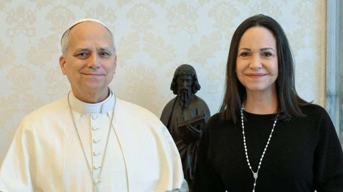 María Corina Machado dijo al Papa León XIV: “está más cerca la derrota del mal”