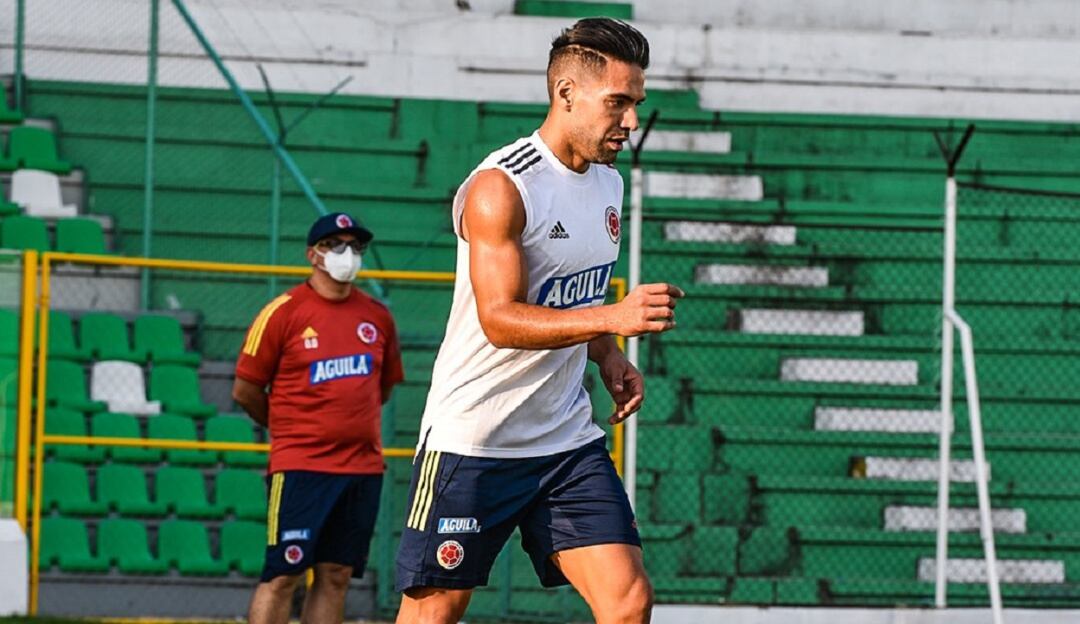 Falcao trabaja con la Selección Colombia preparando los juegos de Eliminatorias de este mes.