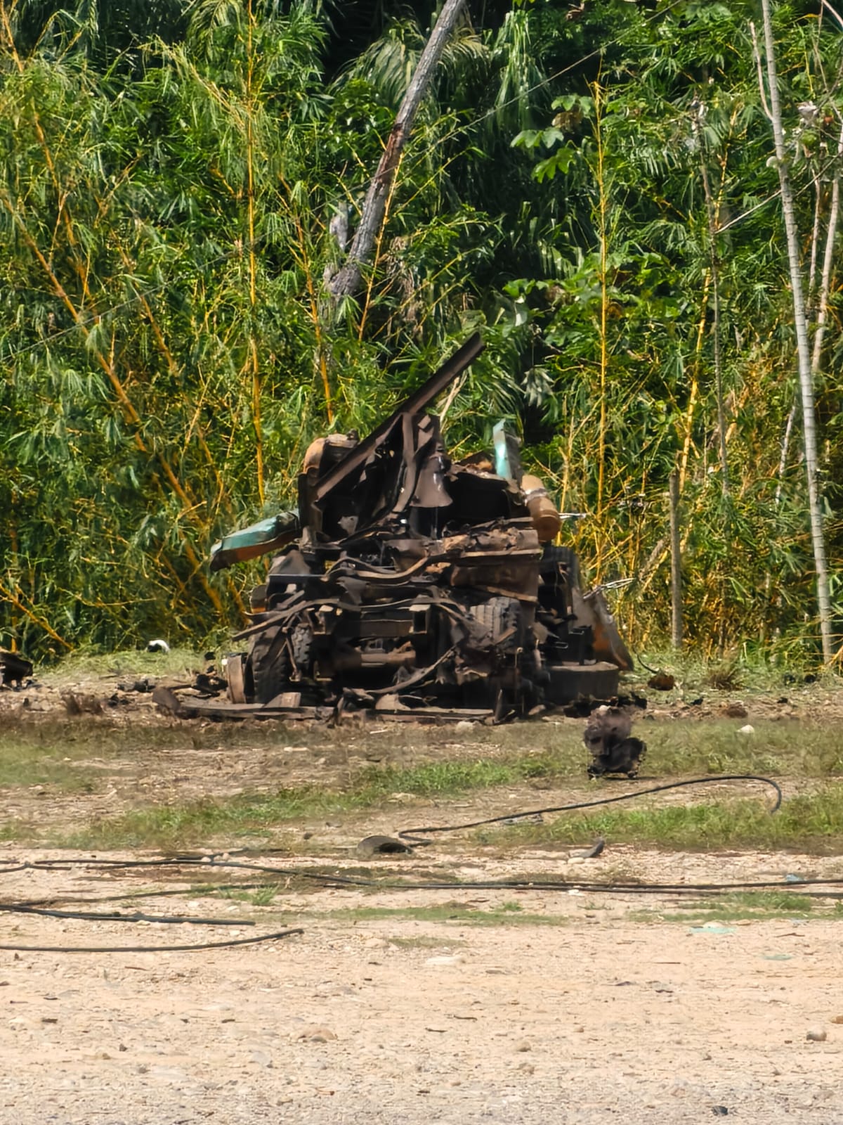 Atentado terrorista al Ejército en Tibú. / Foto: Cortesía.