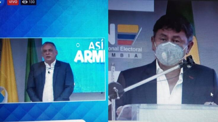 Edilberto Vanegas, promotor, y José Manuel Ríos alcalde Armenia