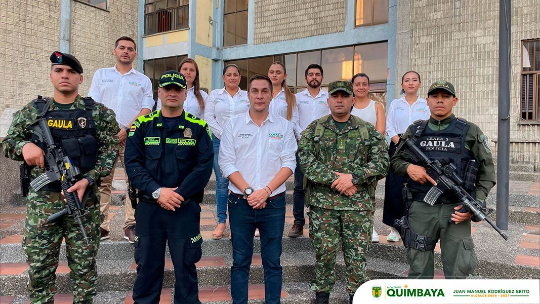 Alcaldía de Quimbaya con Ejército y Policía reforzando la seguridad en ese municipio del Quindío. Foto Cortesía alcaldía Quimbaya