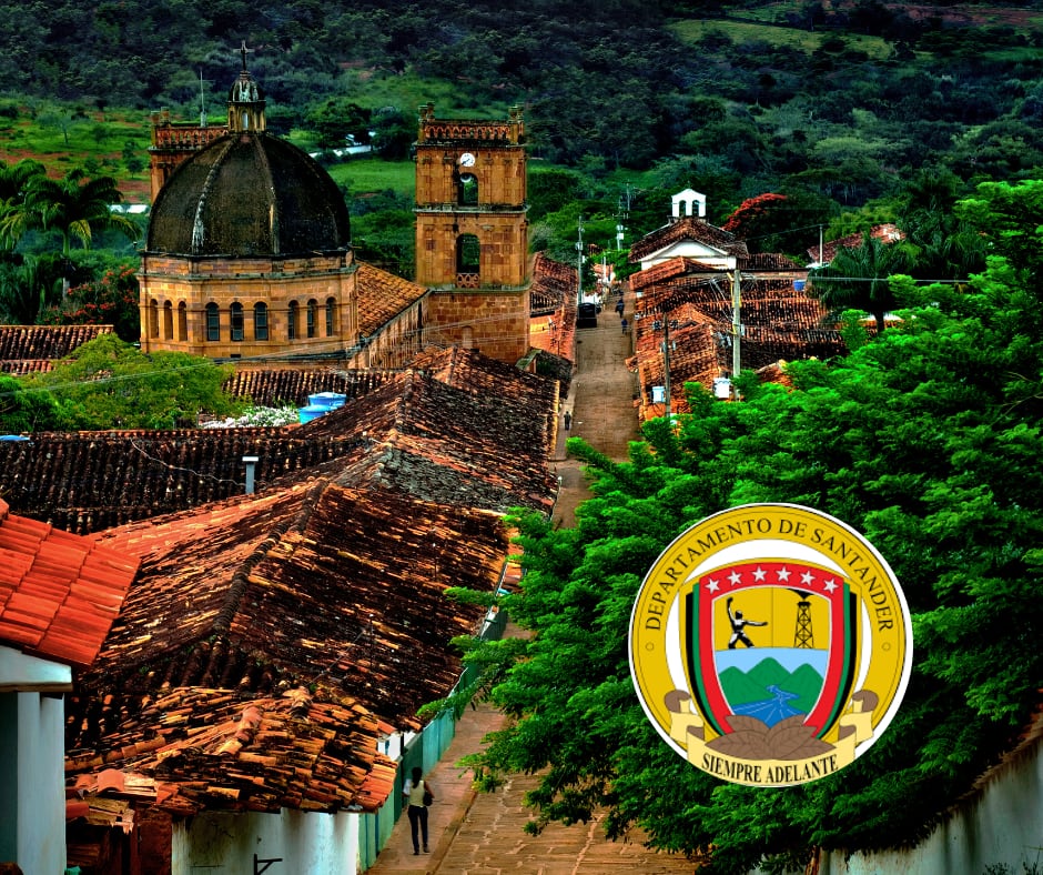 Municipio de Barichara y escudo de Santander (Getty Images)