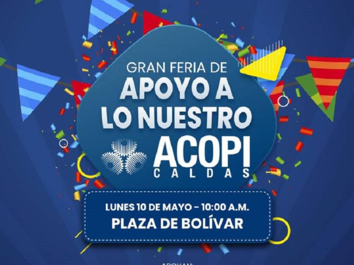 ACOPI Caldas invita a comprar productos perecederos en la Plaza de Bolívar
