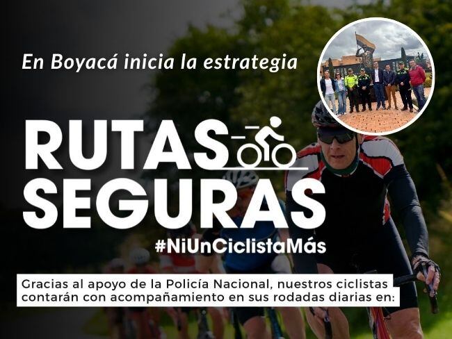 Los ciclistas son acompañados por la Policía Nacional. Imagen | Caracol Radio