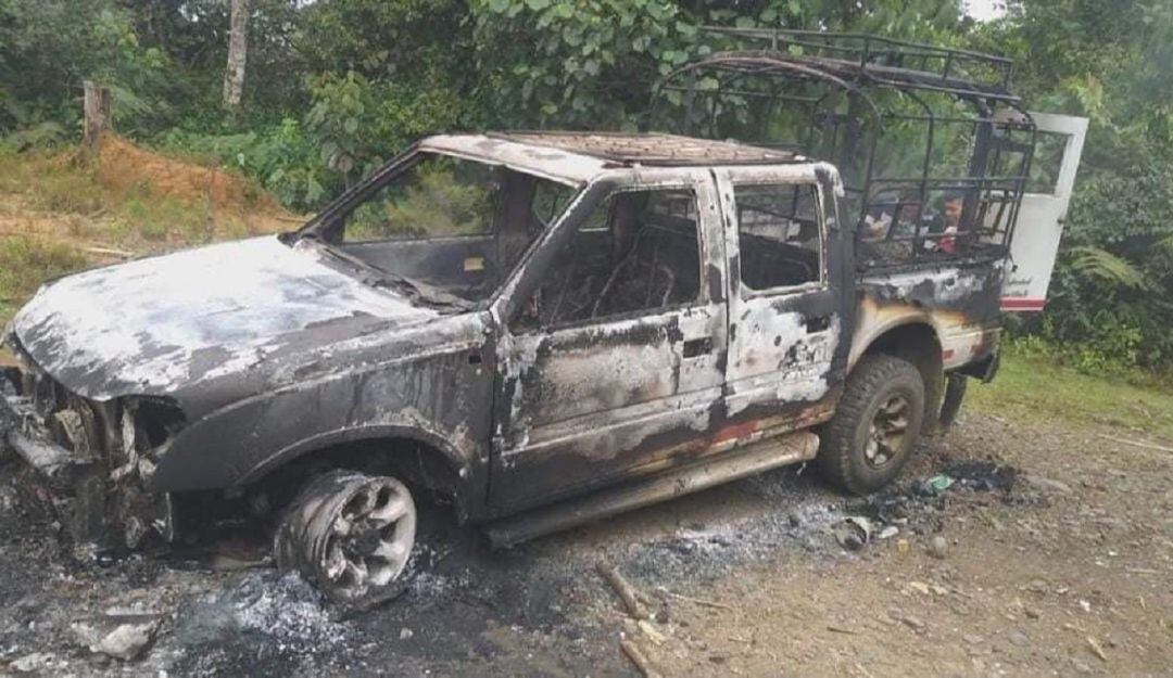 Vehículo incinerado 