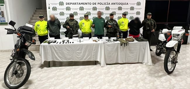 Capturados Los Pacheco- foto policía Antioquia