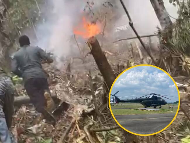 Accidente de helicóptero del Ejército. Fotos: Ejército Nacional