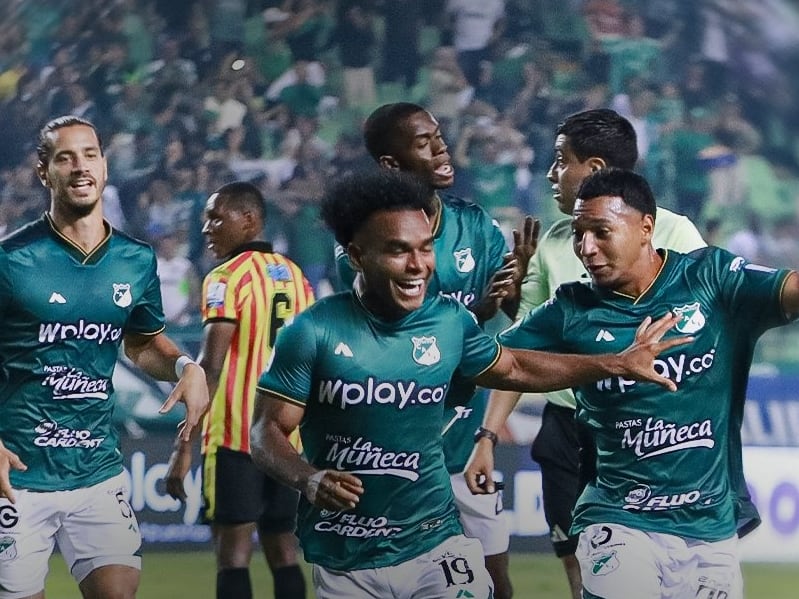 Johan Martínez celebra el único gol del partido Cali - Pereira / Twitter: @asodeporcali.