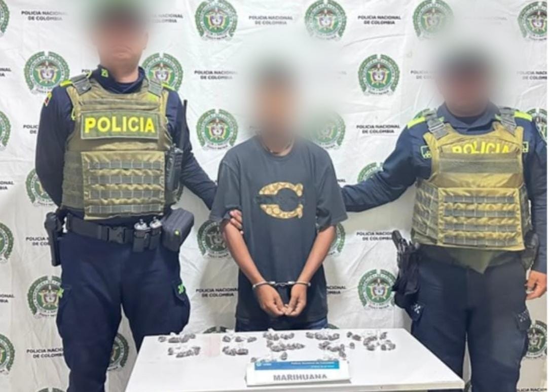 Capturado con estupefacientes. // Policía de Bolívar