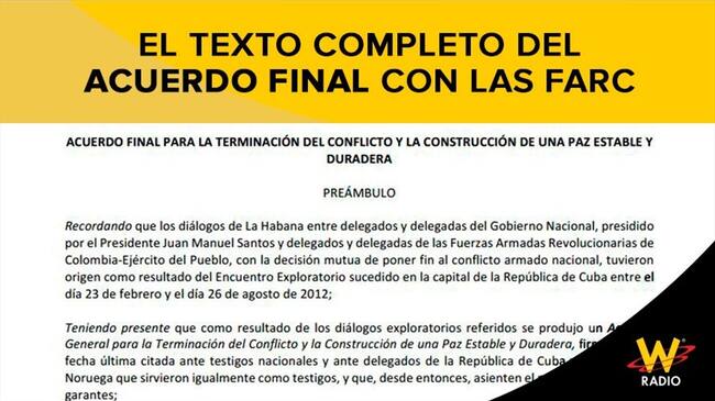 Foto: La W / altocomisionadoparalapaz.gov.co