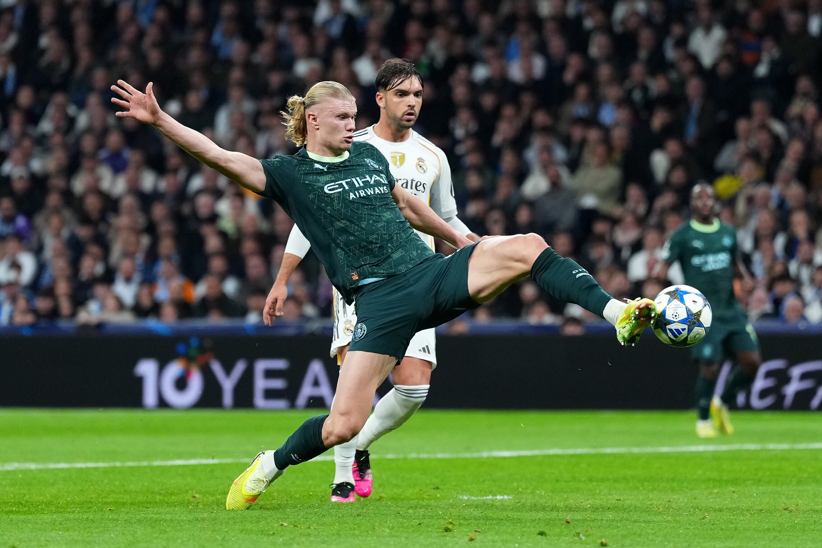 Erling Haaland jugador de Manchester City en UEFA Champions League 2025/26 ante el Real Madrid / Getty Images