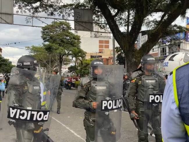 Intervención de la Policía en el paro de Ibagué