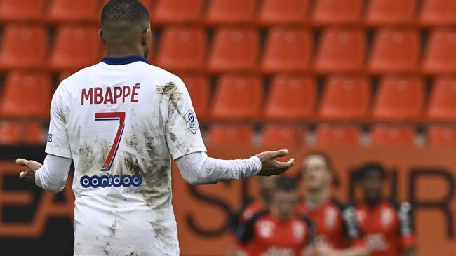 PSG perdió ante el Lorient en la fecha 22 de la Ligue 1.