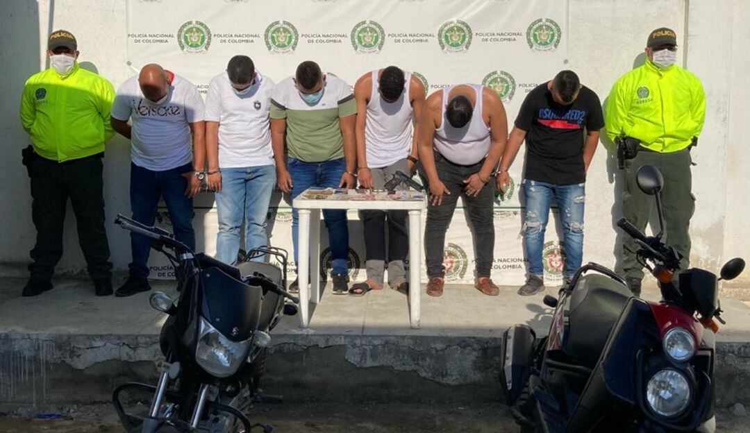 Presuntos integrantes de Los Taquilleros. 