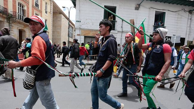 Indígenas Misak marcharán para pedir diálogos con comunidades Nasa en Cauca. Foto: Colprensa