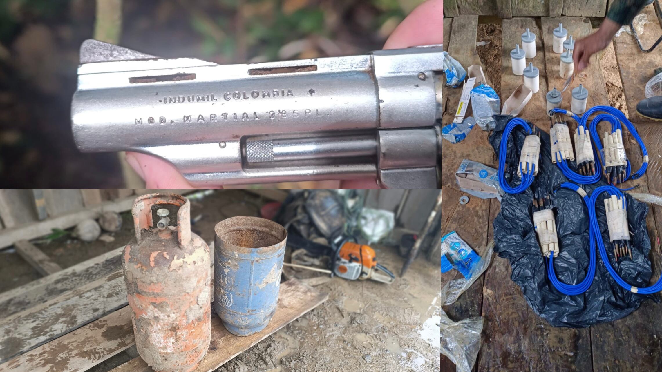 Elementos incautados por el Ejército en medio de la operación.