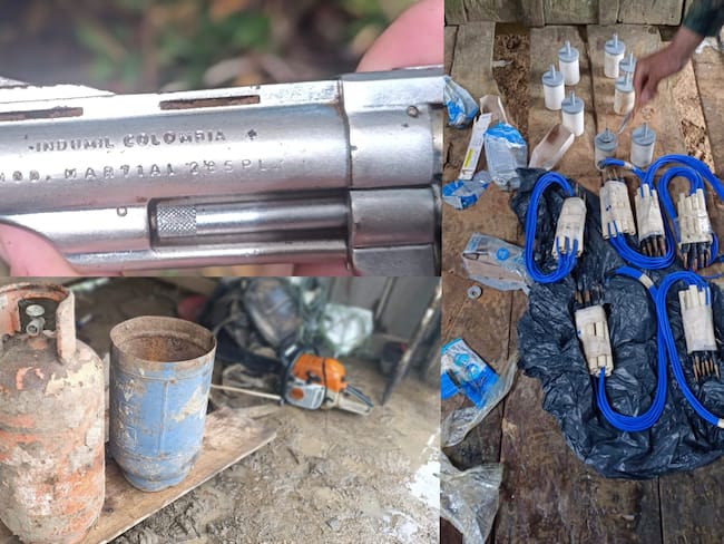 Elementos incautados por el Ejército en medio de la operación.