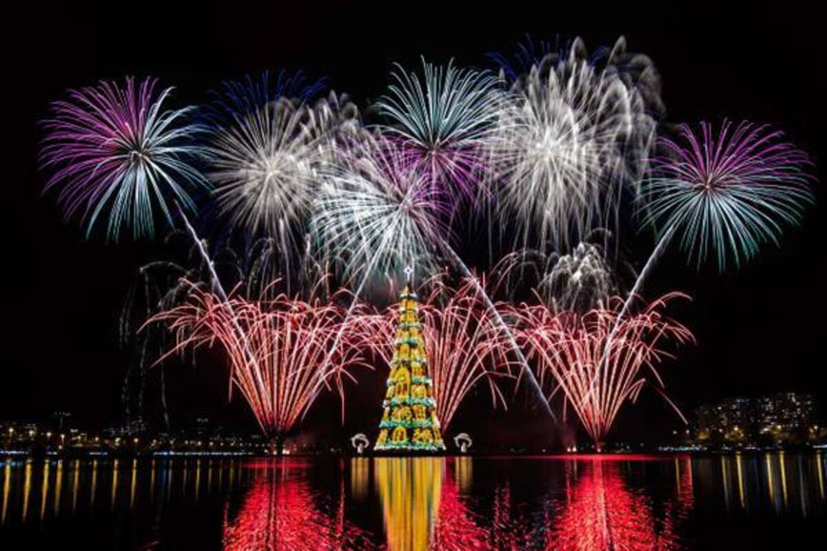 Árboles humanos, en los ríos y las ciudades más emblemáticas del mundo inundadas de luces y de la magia de la navidad. / Rio de Janeiro, Brasil.
