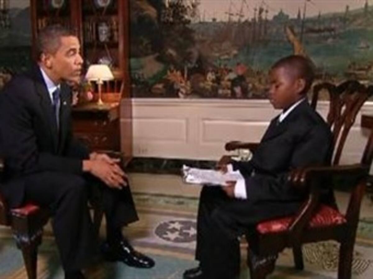 Niño de once años entrevista al presidente de EE.UU. Barack Obama