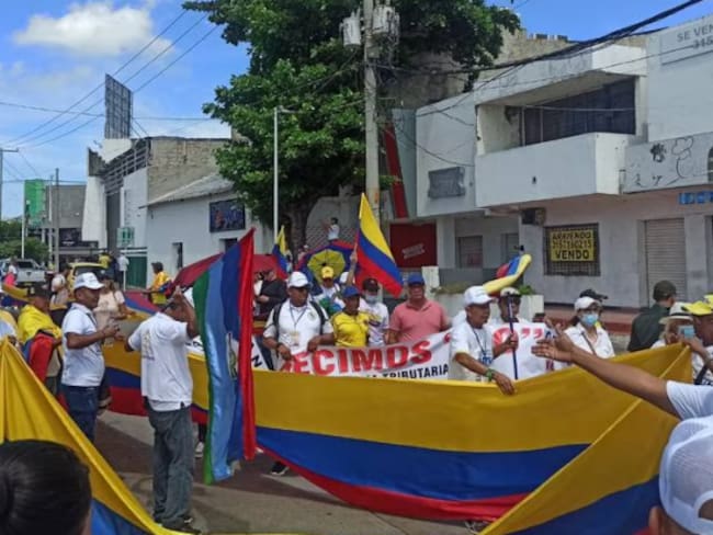 Manifestantes en Barranquilla