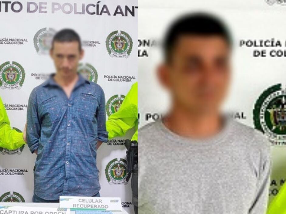 Presuntos feminicidas capturados- fotos policía Antioquia