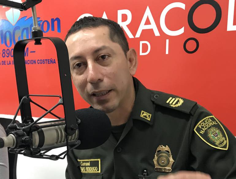 Coronel Gustavo Berdugo, comandante de la Policía Metropolitana de Santa Marta. /FOTO CARACOL RADIO
