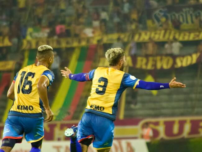 Daniel Rivera festeja el primer gol de Fortaleza / Twitter: @FortalezaCEIF.