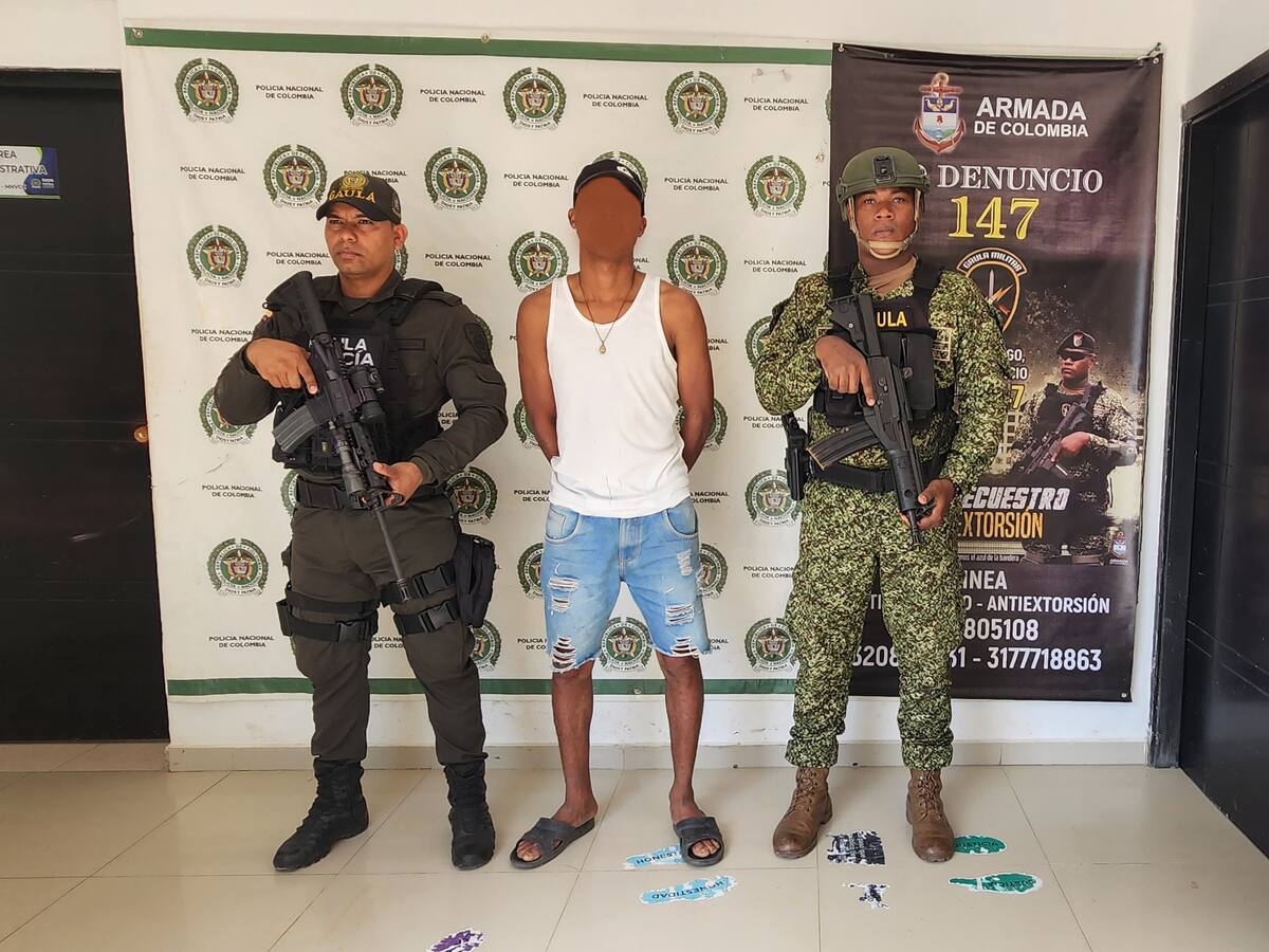 Armada capturó a alias ‘Carne Falla’, presunto extorsionista de comerciantes en Mahates