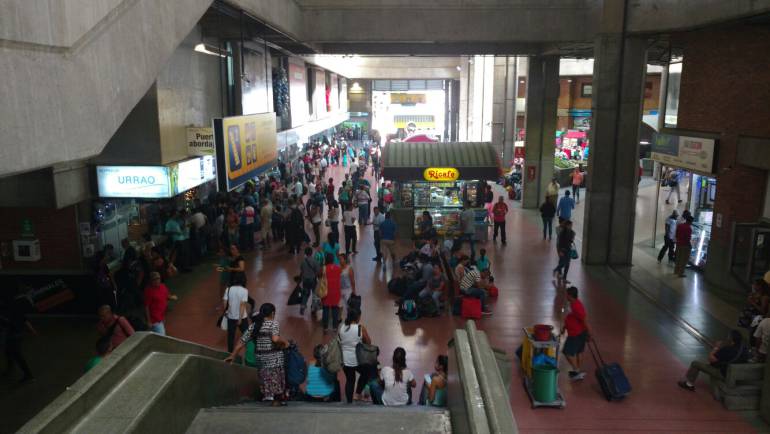 Terminal de transportes del Sur de Medellín. 