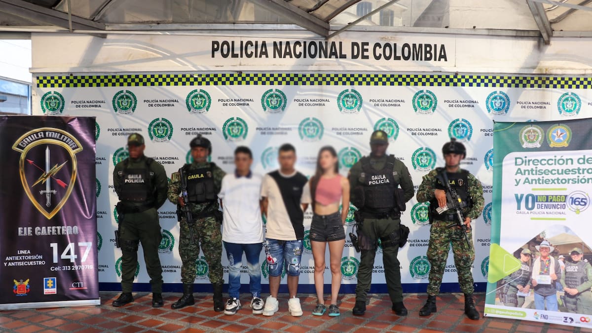 Capturan en Pereira tres presuntos extorsionistas que exigían millonaria suma a un ciudadano español
