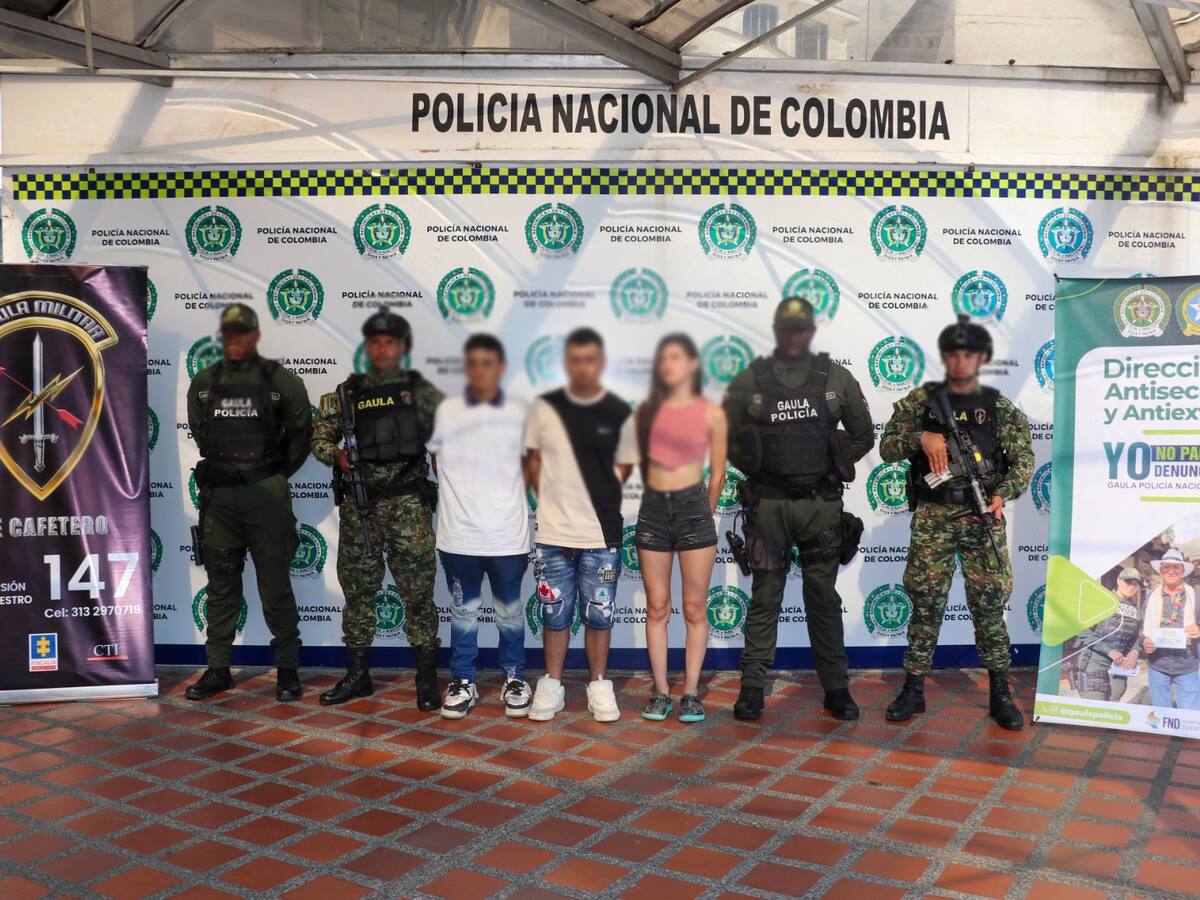 Capturan en Pereira tres presuntos extorsionistas que exigían millonaria suma a un ciudadano español