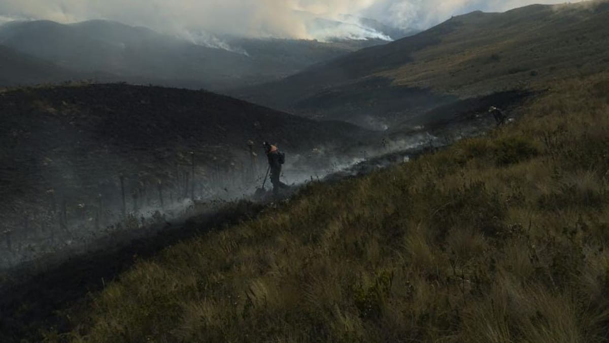 Continúa incendio en páramo de Boyacá: ya son más de 500 hectáreas afectadas