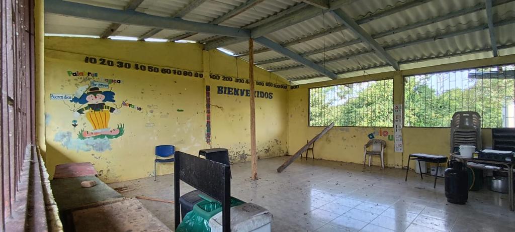 Escuela que estaba rodeada de explosivos en Putumayo. Cortesía: Ejército Nacional.